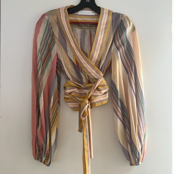 Zimmermann Mae wrap crop blouse - Picture 3 of 7